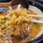 味噌ラーメン専門店 日月堂 - 太麺　スープに絡みます