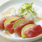 Tuna and avocado carpaccio