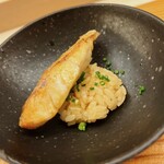 鮨おばな - 喉黒丼。脂がくどくないので、おそらく太平洋岸か？