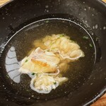 鮨おばな - 喉黒丼を半分残してのとの骨とカツオ昆布出汁です割りました