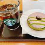 Sutabakkusu Kohi - Tアイスコーヒー、さくらと抹茶のドーナツ