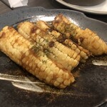 豚と魚 藍カタ - モロコシの天ぷら