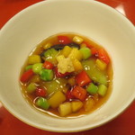 旅亭半水廬 - 賀茂茄子揚 パプリカ アスパラ 美味出汁餡 生姜