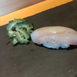 SUSHI TOKYO TEN、 - スズキの昆布締め