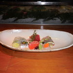 春秋ツギハギ - お造り　（鯛、マグロ、金目、カサゴ、八海山サーモン、イワシ）