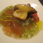 レストラン ラ フィネス - 燻製ハガツオのカルパッチョ、ウイキョウと柚子2