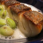 レストラン ラ フィネス - 豊後水道よりイシモチのロースト、丹波の黒豆を添えて1