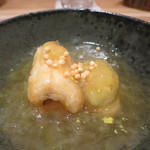 神保町 傳 - 25年10月　穴子と秋茄子揚げ、冬瓜崩し　鶏出汁葛餡