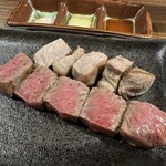 TEPPAN YARO - 道産黒毛和牛サーロイン、上富良野ラベンダーポークステーキ