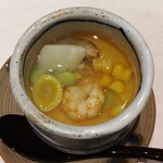 鮨 青海 - 海老と帆立の茶碗蒸し