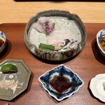 虎ノ門 空花 - はも湯引きとおこぜのお造り