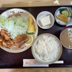 かつ秀 - ミックスフライ定食（ヒレカツ、からあげ）