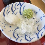 手打ち蕎麦山元 - 薬味　大根おろし　ネギ　わさび