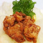 Fried young chicken with garlic