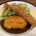 洋食酒房 壱膳屋 - チーズハンバーグ＆エビフライ