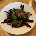 楽苑 - 揚げ茄子の生姜ソース