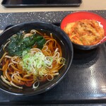 Nadai Fujisoba - かけそばとミニかき揚げ丼（590円（期間限定？））