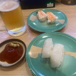 平禄寿司 - 生ビール、海老、イカ