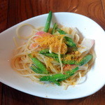 ラ･マンチーナ - 北寄貝、キンシン草、カラスミのパスタ