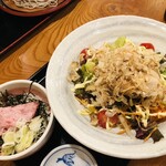 Kyubei Ya - ♪特命'sセレクション
                        小えびのサラダうどん¥1034
                        ミニねぎとろ丼セット¥495