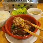 焼肉 近江牛肉店 - ハンバーグ、断面