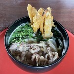 うどん工房かたつむり - 「肉ごぼ天うどん」