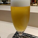 上野 寿司 祇園 - 生ビール。
