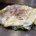 Okonomiyaki Teppanyaki Kinta - 「九条ねぎのお好み焼（並）（紅生姜、しょうゆ）」（1,078円）