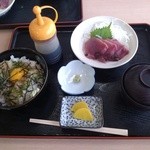 ごまだれとカツオ刺身セット（1200円）