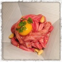 飛騨牛一頭家 馬喰一代 銀座 - 久しぶりの夜肉。そして久しぶりのユッケ、塩でーす。