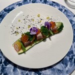 Kamikouchi Rumiesuta Hoteru - オシャレなアミューズ？！野菜と刺身。美味しい。