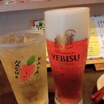天ぷらSakaba 型無虎南 - ハイボール＆琥珀エビスビール
