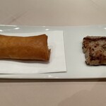 Mikokoro Mutenka Chaina - 春巻きと大根餅。この大根餅は素晴らしかった。