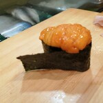 Chimoto Sushi - 北海道産のウニ。明日から北海道でたらふく食べる予定なのに？