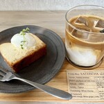 Story coffee and espresso - チーズのテリーヌ¥600 + アイスカフェラテ ¥600