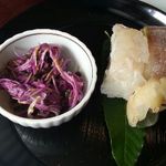 割烹 新多久 - 2013.季節料理/ 桃コース、かきのもと&貝の棒寿司