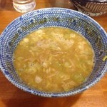 中華蕎麦 とみ田 - スープ割り（刻みチャーシュー・刻みネギ・刻み柚子）