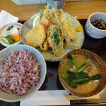 定食 美松 - イワシと夏野菜のフライ定食