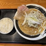 川岸ボンゾNOODLES - ネギヤサイ味噌らーめん & ライス
