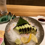 創作和食 厨 - 水茄子のお造り。