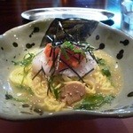 千慶 - なまいかとたらこと青しそのパスタ