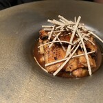 モノリス - アナゴのブレゼ、ゴボウのリゾット、フォアグラのポワレ