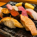 花寿司 - お任せにぎり　本日は中トロがオススメでした♪
