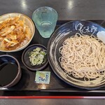 ゆで太郎 - ミニ野菜かき揚げ丼セット（冷）¥630-