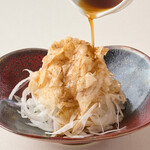 Fluffy chicken skin ponzu sauce