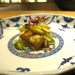 眞善美 - 鹿児島県産黒毛和牛 アスパラガス うるいのオイスターソース炒め。