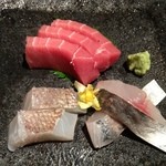 一心鮨 光洋 - お造り  ビンチョウとマダイとシブダイ