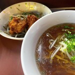 Kiraku - サービスランチしょうゆラーメンと1品