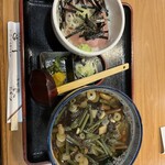 生そば 一力 蒲田店 - 山菜そばとネギトロ丼