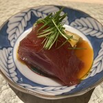 鮨 富かわ - 漬け鰹と焼き茄子
